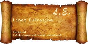 Lincz Eufrozina névjegykártya